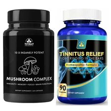 Mushroom Complex Immune Brain Function Tinnitus Ear Ringing Relief Supplements