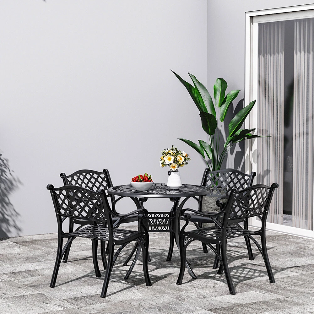 Aluminium garden table on sale and 4 chairs