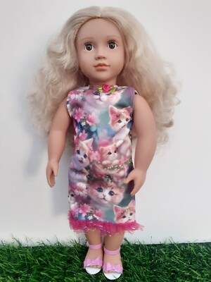 18 Zoll Puppenkleidung passt American Girl/Our Generation Puppen-Kätzchen Sommerkleid