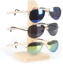 Wooden Eyeglasses Sunglasses Frame Organizer Display Stand Holder Shop Home Show