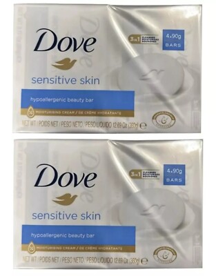 2 x Dove Sensitive Skin Hypoallergene Beauty Seife (8 Seifen insgesamt)