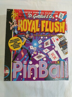 Vintage PC Computer Game - ROYAL FLUSH PINBALL  - FACTORY SEALED