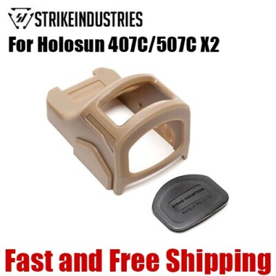 Strike Industries Optic Cover w/ Lens Shield for Holosun 407C/507C X2 - FDE