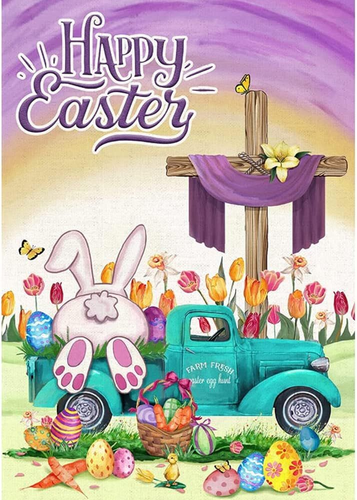 SupaDiya Easter Bunny Truck Diamond Painting Kit 12x16 inches,