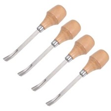 4pcs 9mm Tip 5" Length Carbon Steel Curved Half-round Wood Carving Chisels