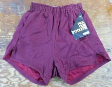 Vintage NOS 70's Dodger gym running Shorts Youth Sizing Maroon