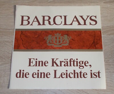 Alter Aufkleber | Sticker BARCLAYS Zigaretten XXL vintage