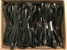 LOT OF 5 LAPTOP COMPUTER POWER CORDS  MICKEY MOUSE ENDS 3 PRONG US