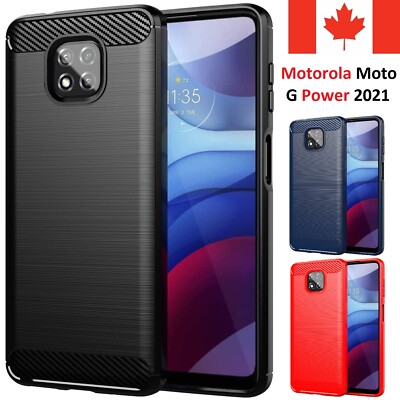 For Motorola Moto G Power 2021 Case Carbon Fiber Shockproof Soft - Main Image