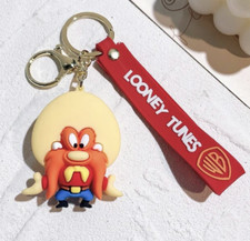 Yosemite Sam Looney Tunes Themed 3D Rubber Keychain/Bag Charm/Backpack Clip