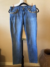 Cache Straight Leg Women's Medium Wash Denim Jeans Size 2 EUC