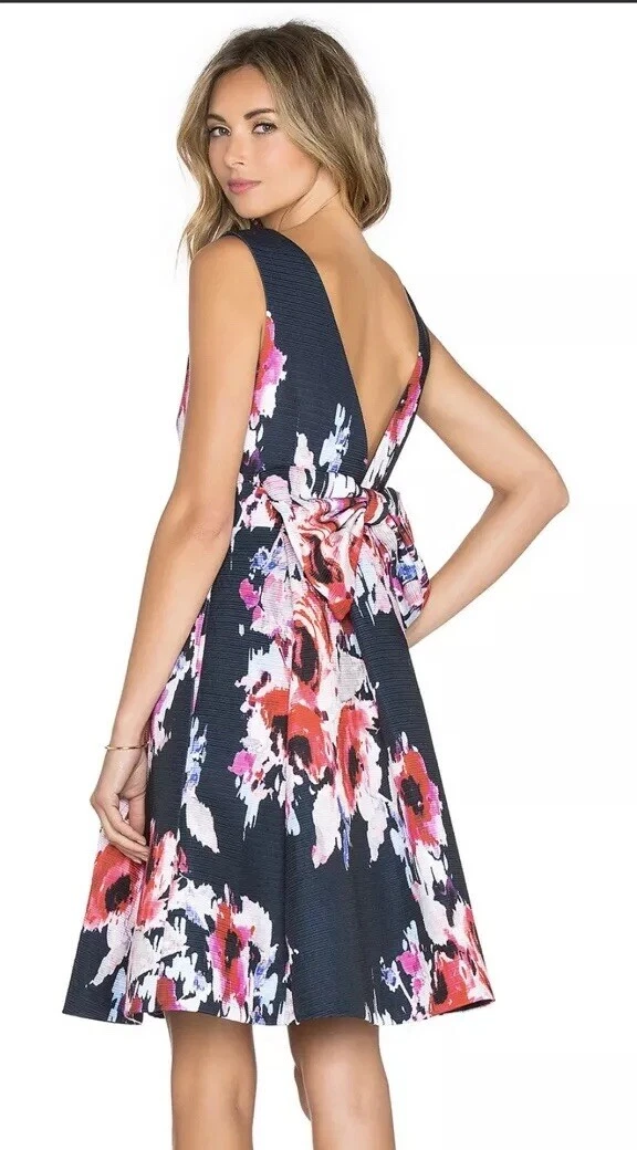 Abito tubino Kate Spade Hazy floreale aperto dietro fiocco 4 6 $498