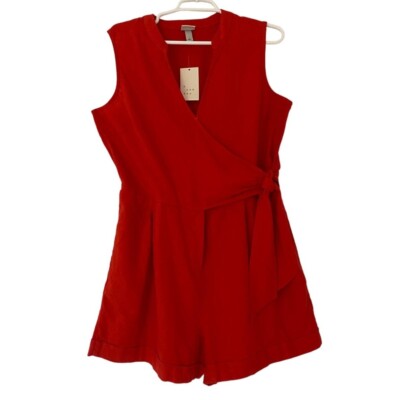 A NEW DAY, Short linen and rayon jumpsuit, for women, Orange