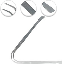 Cynamed Bonsai Gardening Tweezer with Blade Spatula 8-1/4in SS Micro Landscape