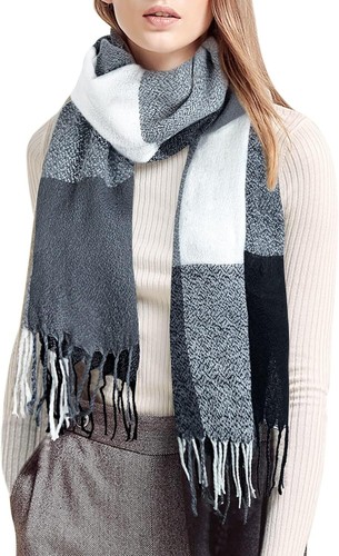 Womens Scarf Fashion Long Plaid Shawls Wraps Big Grid Winter Warm Lattice Large