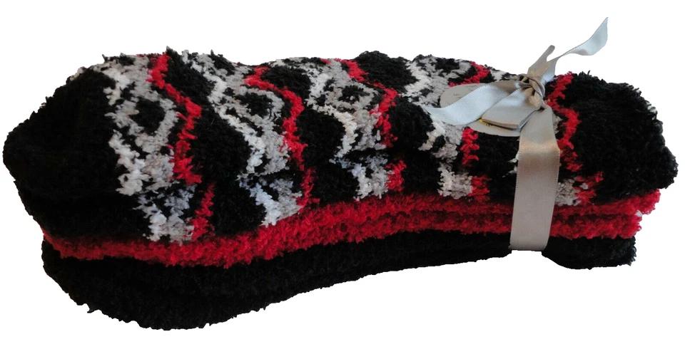 Holiday Socks Women's 3 Pair Multicolor Slipper Soft Fleece Winter - Imagem 4 de 4