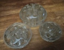 Vintage Flower Frogs Frog Lot Of 3 Round Clear Glass
