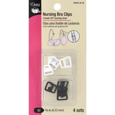 Dritz womens Nursing Bra Clips, Black, White, 3 8-Inch