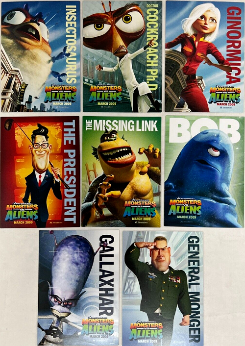 MONSTERS VERSUS ALIENS DREAMWORKS 2009 PROMO SET (8)