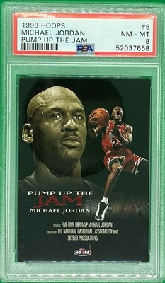 1998 Hoops Michael Jordan Pump Up The Jam #5 PSA 8 NM-MT FRESH 