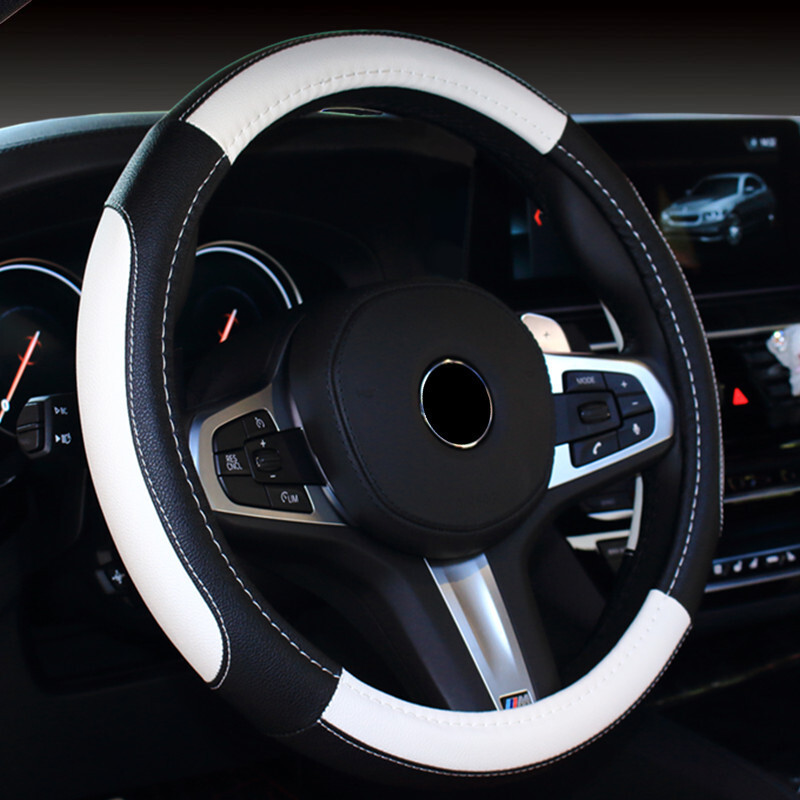 38cm Steering Wheel Cover Four Seasons Universal car handlebar cover stitching eBay