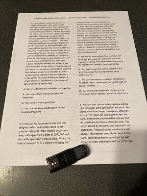 Law School Bar Exam MBE w/ audio explanations Contracts multiple choice LES 