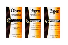 Bigen Powder Hair Color #47 Medium Chestnut 0.21 oz.  (3 BOXES)
