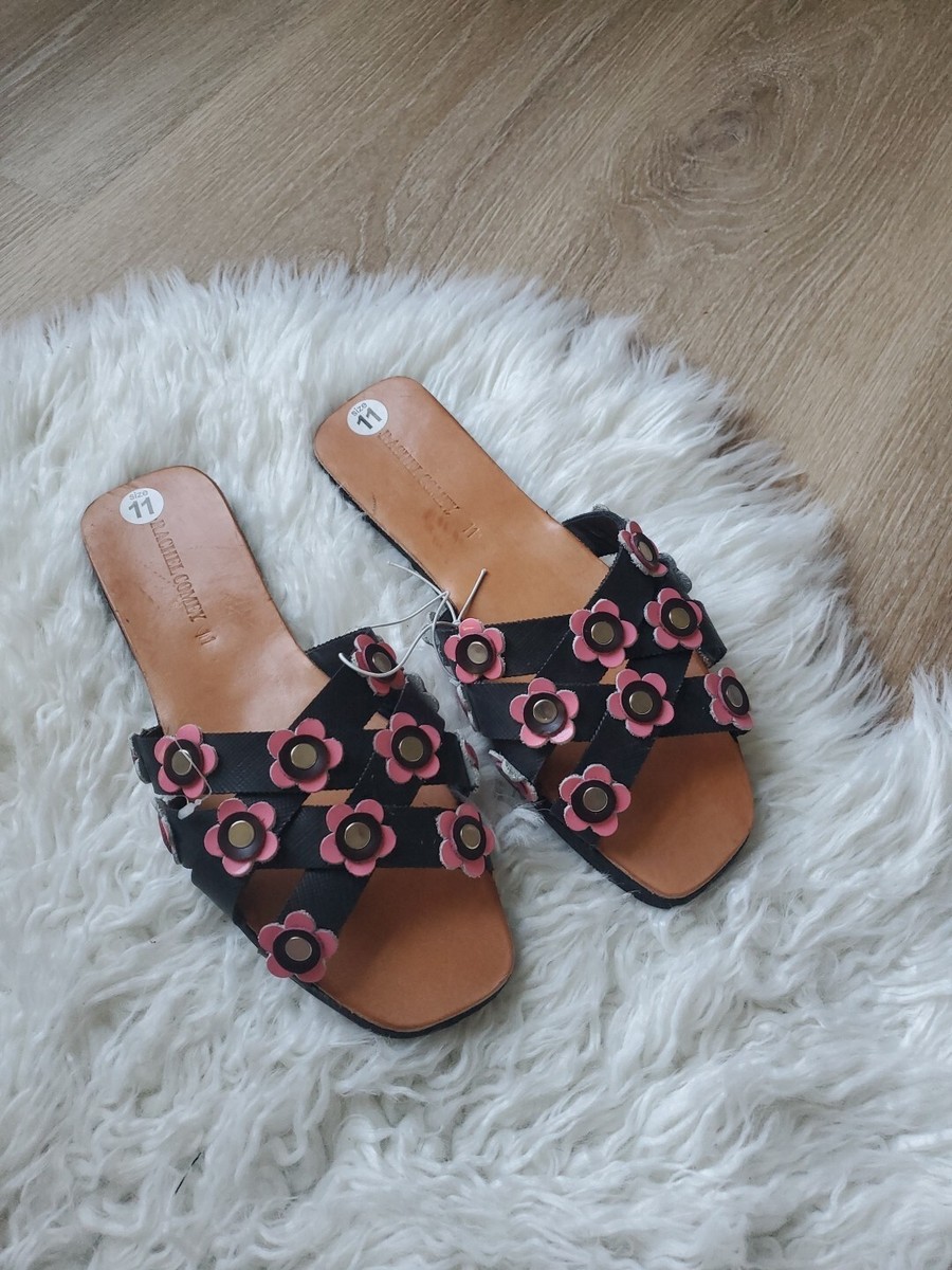 Rachel Comey Acta Sandals Pink Flowera Criss Cross Leather Floral