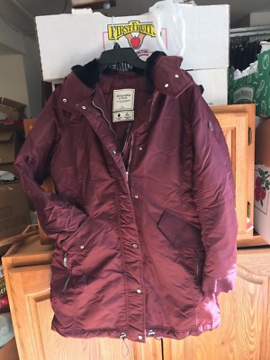 NWT! A&F Abercrombie & Fitch Women's Shiny Parka Puffer Jacket SZ L AUTHENTIC!