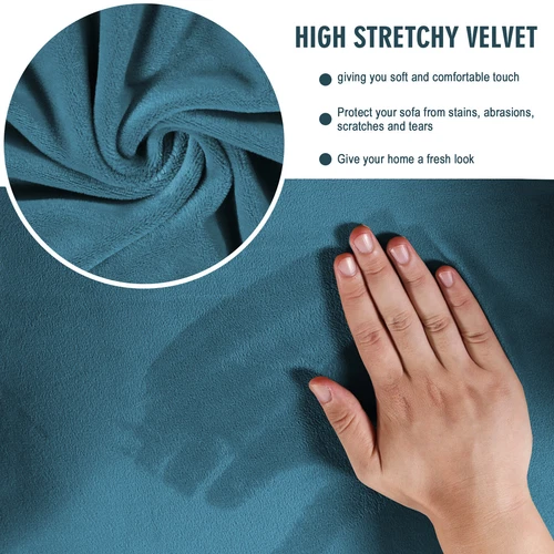 Samt Stretch Elastisch Sofabezug Wohn Couch Schonbezüge Schoner 1/2/3 Sitzer - Bild 59 von 112