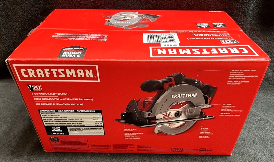 New Sealed Craftsman V20 Lithium Ion Cordless 6-1/2" Circular Saw Tool Only -NIB - Image 4 of 4