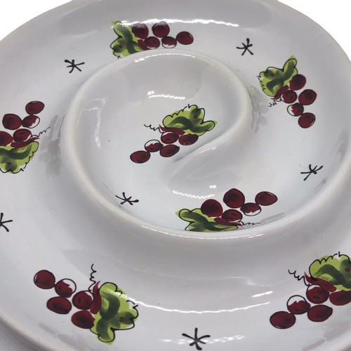 Julia Junkin California Pantry Grape Swirl 7" Bowl Purple Green 2003 Dish - Picture 5 of 9