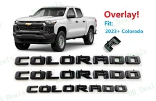 OVERLAY 3PCS Matte Black Door Rear Colorado Emblems Letters Fit 2023+ Colorado