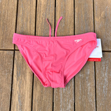 Speedo Men pink Lemonade swim bikini brief bach diving swimwear size 34 36 38