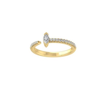 14K Yellow Gold Lab Grown Diamond Fashion Ring Size 7 Holiday Gift