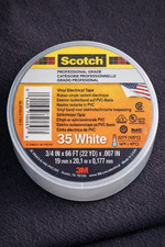 3M Scotch 35 White Professional Grade Vinyl Electrical Tape – 19mm x 20.1m (66ft