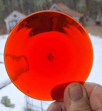 Lot Of 2 Orange Hand Blown Stained Glass Bullseyes/Roundels