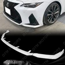 For 21-25 Lexus IS350 IS500 F-Sport Painted White V-Style Front Bumper Lip 3pcs