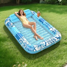 Inflatable Pool Float 85 x 57 Tanning Lounger Pillow Blue TP121-XL Floats Adult