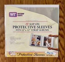 Westrim Crafts 12x12 Slip-on 10 Protective Sleeves Page Protectors Strap-Hinge