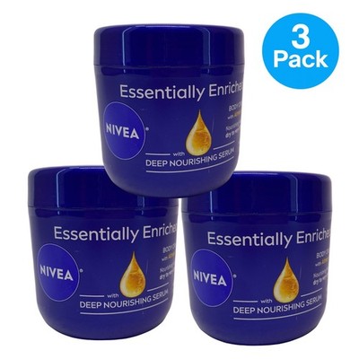 NIVEA Essentially Enriched Body Cream 13.5 oz 3 Pack New