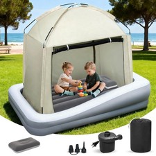 Inflatable Toddler Travel Bed with Tent - Kids Air Mattress with High-Speed P...