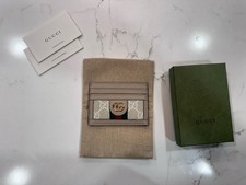 NEW GUCCI OPHIDIA DOUBLE G GREEN RED WEB GG SUPREME CARD CASE WALLET W/BOX
