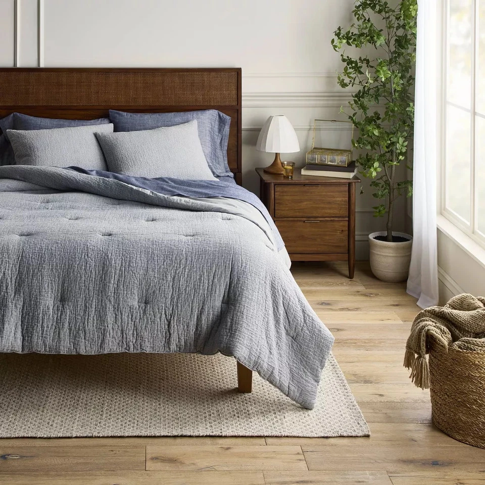 Funda nórdica King Gasa Stitch Pin Dot azul - hogar y mano Foto 2 de 4