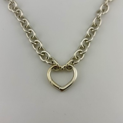 TIFFANY & CO. NECKLACE 925 STERLING SILVER CHAIN LINK HEART