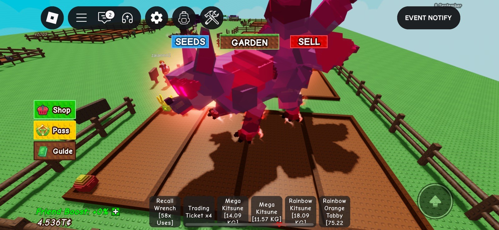 Rainbow Kitsune - Grow a Garden Roblox Cheap & Fast Delivery
