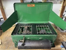 Prentiss Wabers P4522-A 2 Burner Camp Stove Rare Nice Vintage Outdoor Equipment