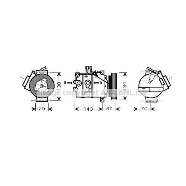 AVA Quality Cooling Kompressor Klimaanlage Passend FüR Volvo XC90 I 275-image
