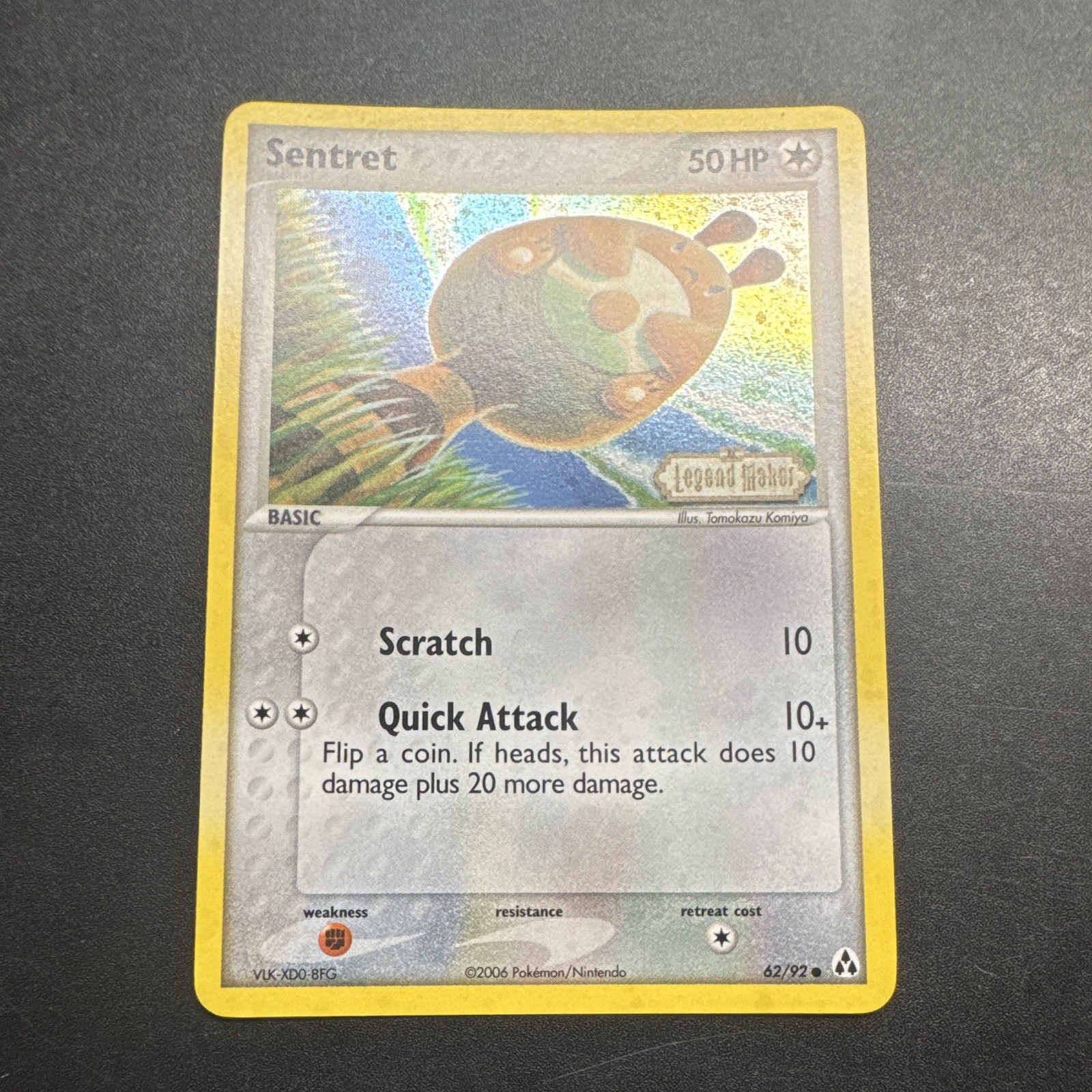 The Pokémon Company Sentret 62/92 Legend Maker Reverse Holo Common 50 HP Eng