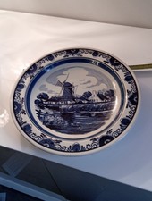 Delft DUMA The Real Dutch Hand Rolling Tobacco Plate Blue White Holland Ceramic